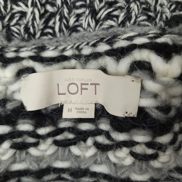 Ann Taylor Loft Open Front Cardigan Womens Sz M Sweater Shawl Collar Cable Knit - Picture 9 of 10